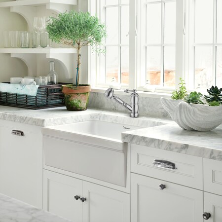 Whitehaus Sgl Hole, Sgl Lever Faucet W/ A Pull-Out Spray Head, Chrm WHKPSL3-2222-NT-C